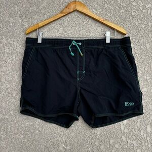 Hugo Boss Swim Trunks Mens Small Black Board Shorts Y2K Casual